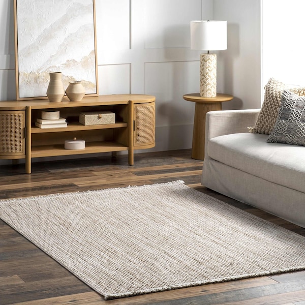 Nuloom Posey Farmhouse Textured Fringe Area Rug 5ft 3in x 7ft 7in KKSS02A-53077 - main